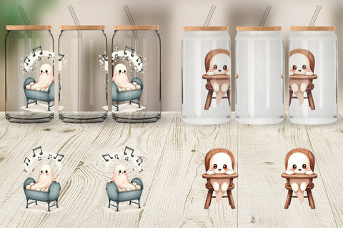 Glass Can Haunted Nursery Ghosts Sublimation artnoy 