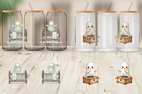 Glass Can Haunted Nursery Ghosts Sublimation artnoy 