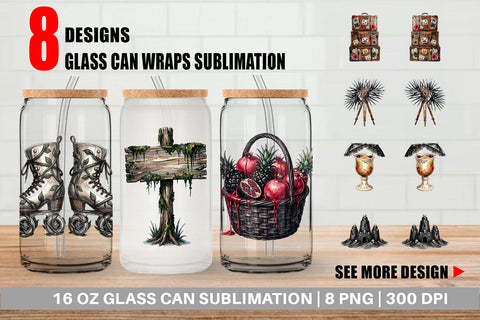 Glass Can Haunting Tropical Goth Vacation Sublimation artnoy 