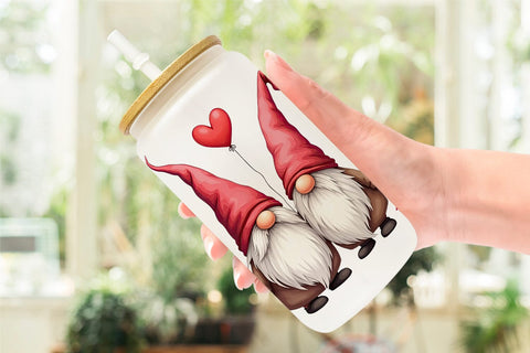 Glass Can Heart Balloon Gnome Sublimation artnoy 