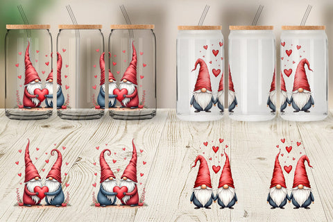 Glass Can Heart Gnome Sublimation artnoy 