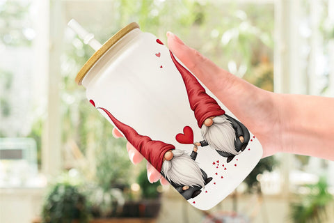 Glass Can Heart Gnome Sublimation artnoy 