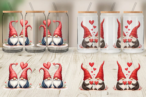 Glass Can Heart Gnome Sublimation artnoy 