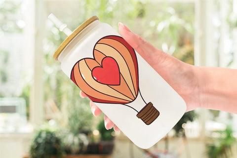 Glass Can Heart Hot Air Balloon Sublimation artnoy 