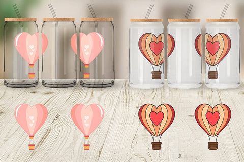 Glass Can Heart Hot Air Balloon Sublimation artnoy 