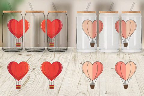 Glass Can Heart Hot Air Balloon Sublimation artnoy 