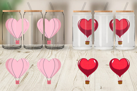 Glass Can Heart Hot Air Balloon Sublimation artnoy 