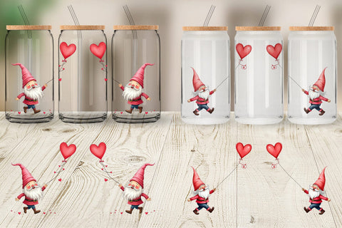 Glass Can Heart Kite Gnome Sublimation artnoy 