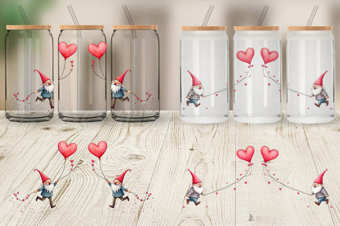 Glass Can Heart Kite Gnome Sublimation artnoy 