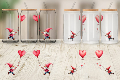 Glass Can Heart Kite Gnome Sublimation artnoy 