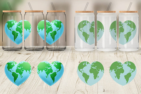 Glass Can Heart-Shaped Earth Sublimation artnoy 