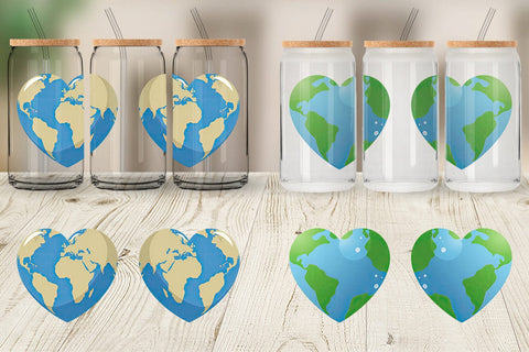 Glass Can Heart-Shaped Earth Sublimation artnoy 