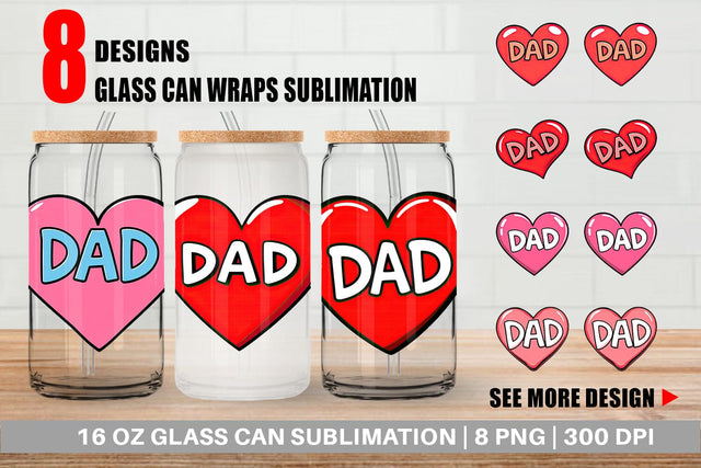 Glass Can Heart Sublimation artnoy 