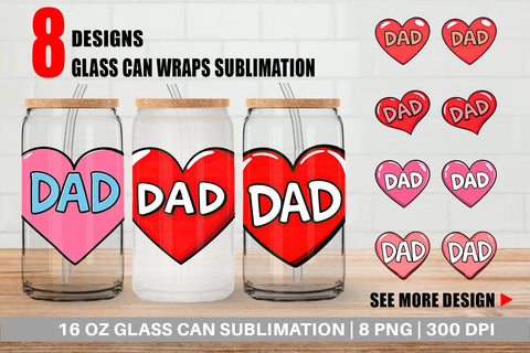 Glass Can Heart Sublimation artnoy 