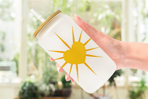 Glass Can Heart Sun Sublimation artnoy 