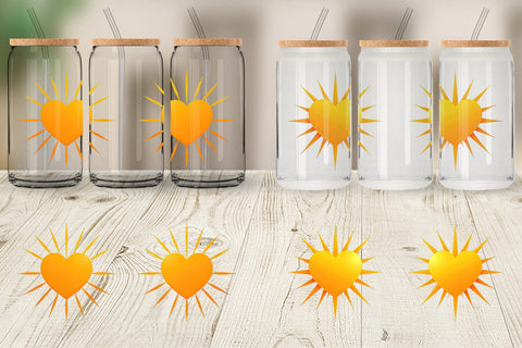 Glass Can Heart Sun Sublimation artnoy 