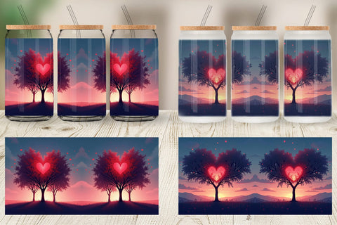 Glass Can Heart Trees Sublimation artnoy 