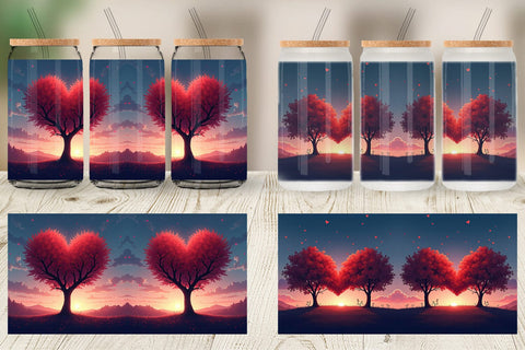 Glass Can Heart Trees Sublimation artnoy 