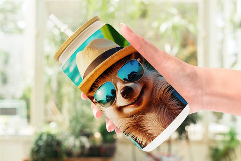 Glass Can Hedgehogs in Summer Sublimation artnoy 