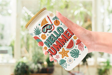 Glass Can Hello Summer Bundle Sublimation Sublimation artnoy 