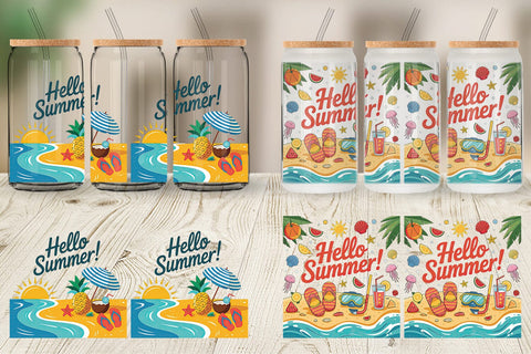 Glass Can Hello Summer Bundle Sublimation Sublimation artnoy 