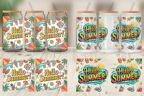 Glass Can Hello Summer Bundle Sublimation Sublimation artnoy 