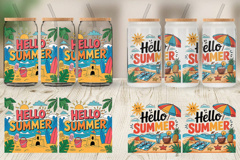 Glass Can Hello Summer Bundle Sublimation Sublimation artnoy 