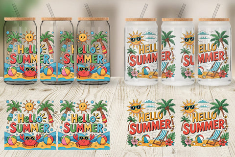 Glass Can Hello Summer Bundle Sublimation Sublimation artnoy 
