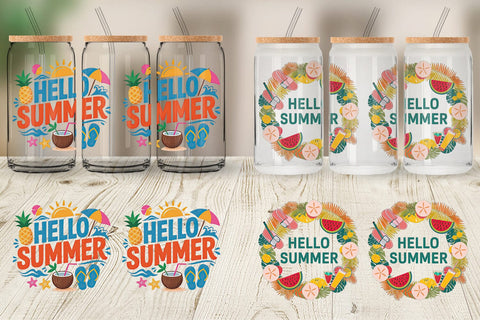 Glass Can Hello Summer Bundle Sublimation Sublimation artnoy 