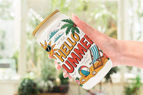 Glass Can Hello Summer Bundle Sublimation Sublimation artnoy 