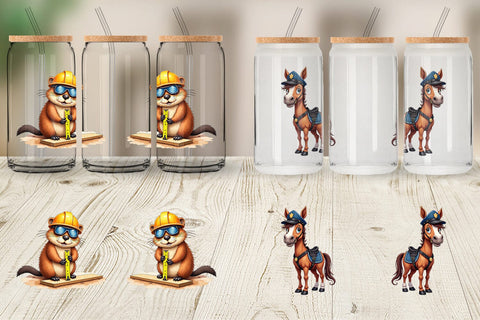 Glass Can Helpful Paws Skilled Trades & Services Animal Sublimation artnoy 