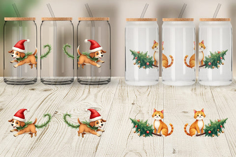 Glass Can Holiday Chaos Crew Sublimation artnoy 