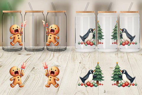 Glass Can Holiday Chaos Crew Sublimation artnoy 
