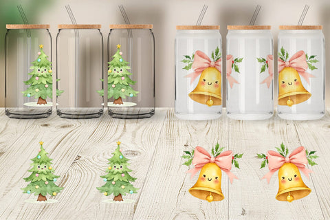 Glass Can Holiday Pastel Icons Sublimation artnoy 