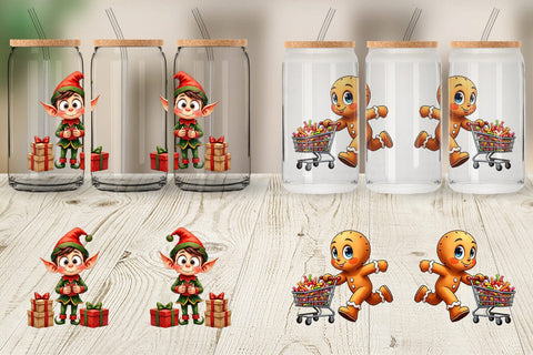 Glass Can Holiday Shoppers Sublimation artnoy 