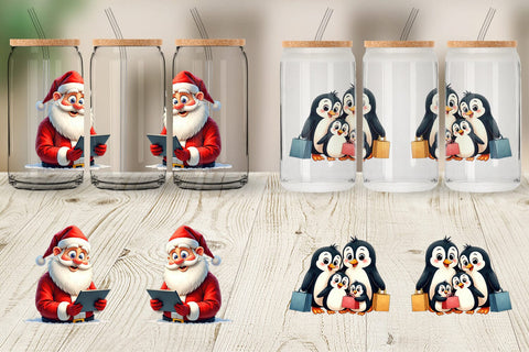 Glass Can Holiday Shoppers Sublimation artnoy 