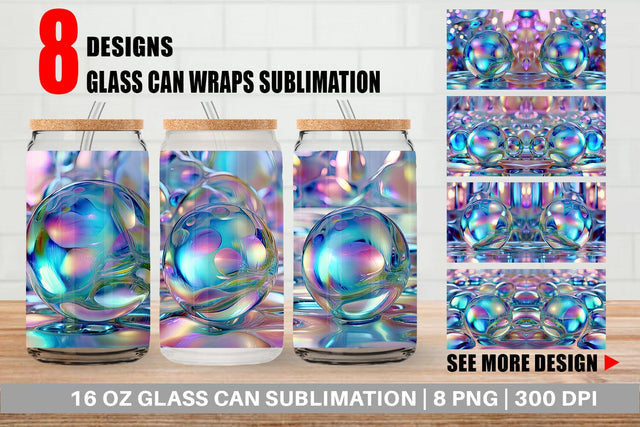 Glass Can Holographic Bubble Sublimation artnoy 
