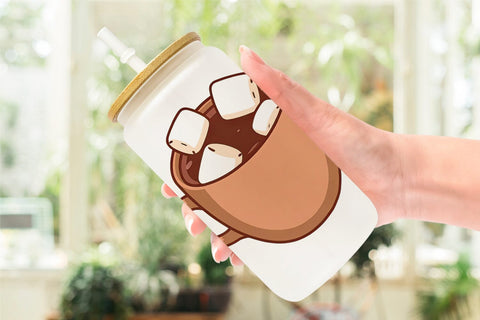 Glass Can Hot Chocolate Sublimation artnoy 