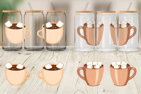 Glass Can Hot Chocolate Sublimation artnoy 