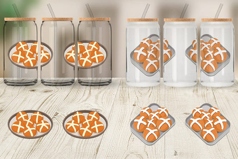 Glass Can Hot Cross Buns Sublimation artnoy 