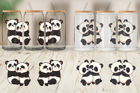 Glass Can Hugging Panda Sublimation artnoy 