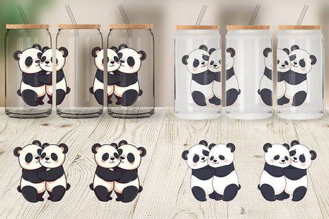 Glass Can Hugging Panda Sublimation artnoy 