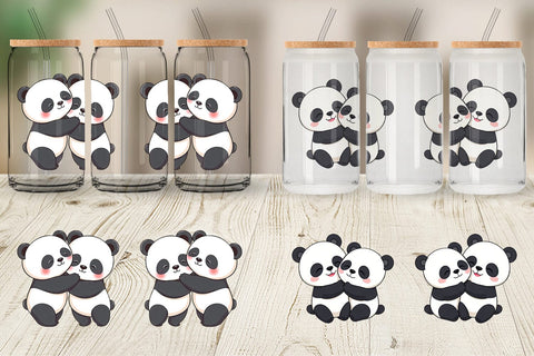 Glass Can Hugging Panda Sublimation artnoy 