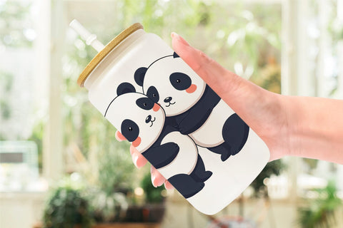 Glass Can Hugging Panda Sublimation artnoy 