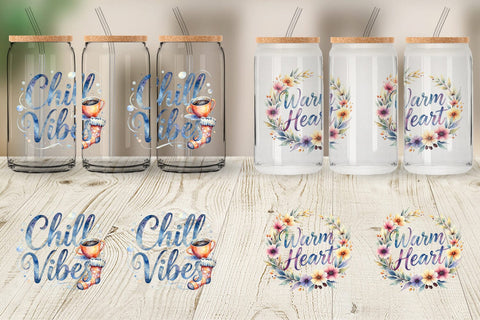 Glass Can Hygge Fall Snuggle Quotes Sublimation artnoy 