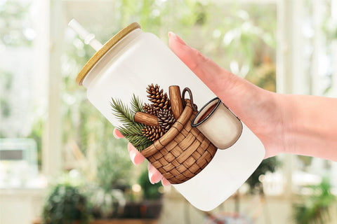 Glass Can Hygge Home Comforts Watercolor Sublimation artnoy 