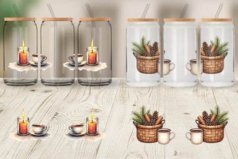 Glass Can Hygge Home Comforts Watercolor Sublimation artnoy 