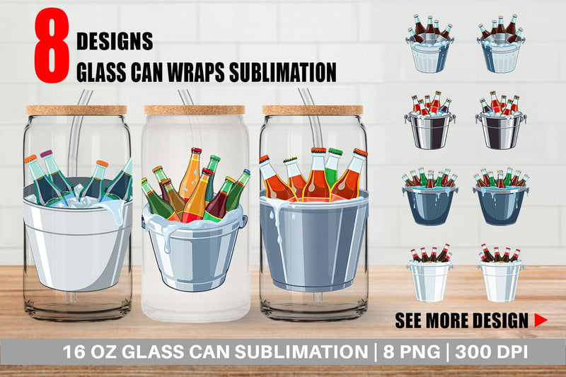Glass Can Ice Bucket Sublimation artnoy 