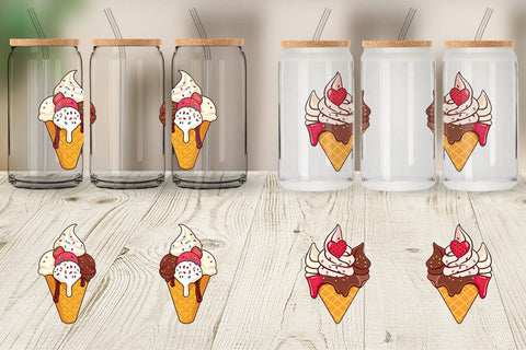 Glass Can Ice Cream Cone Sublimation artnoy 