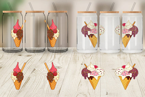 Glass Can Ice Cream Cone Sublimation artnoy 